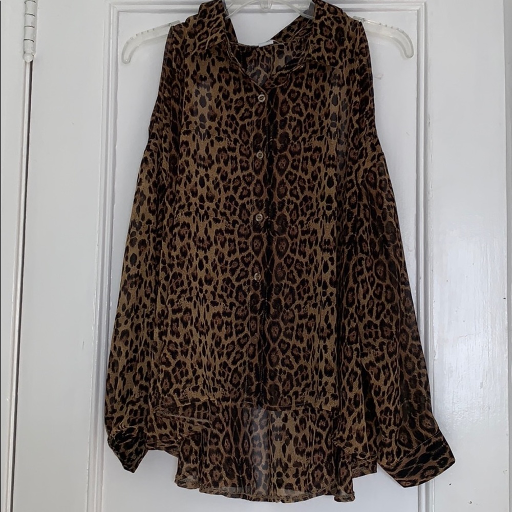 Leopard button up blouse